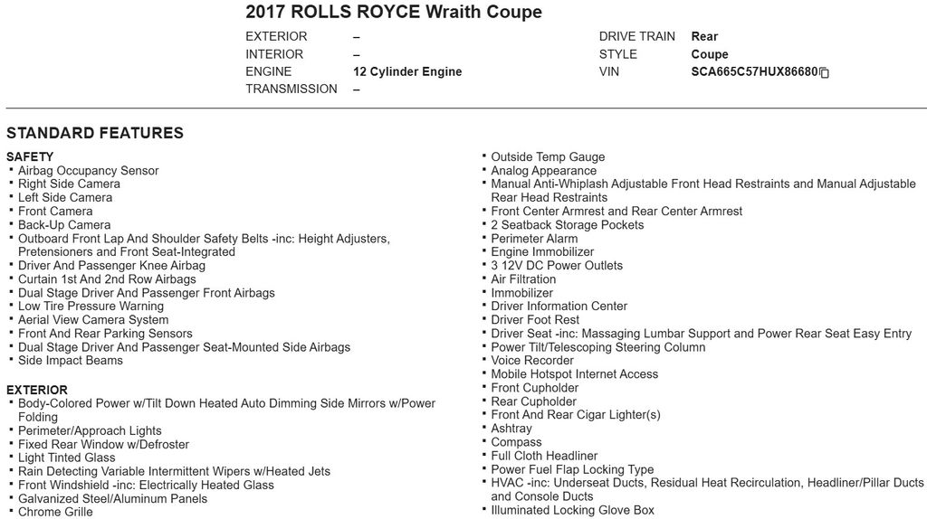 2017 Rolls-Royce Wraith Base 23