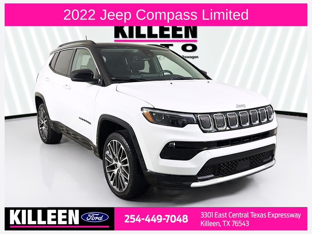 Bright White Clearcoat 2022 Jeep Compass SUV / Crossover Four-Wheel Drive 9-Speed Automatic
