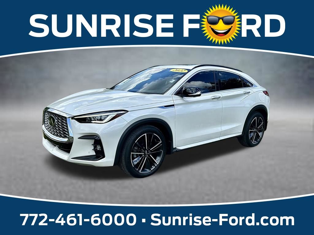 Majestic White 2022 INFINITI QX55 SUV / Crossover All-Wheel Drive Continuously Variable Transmission
