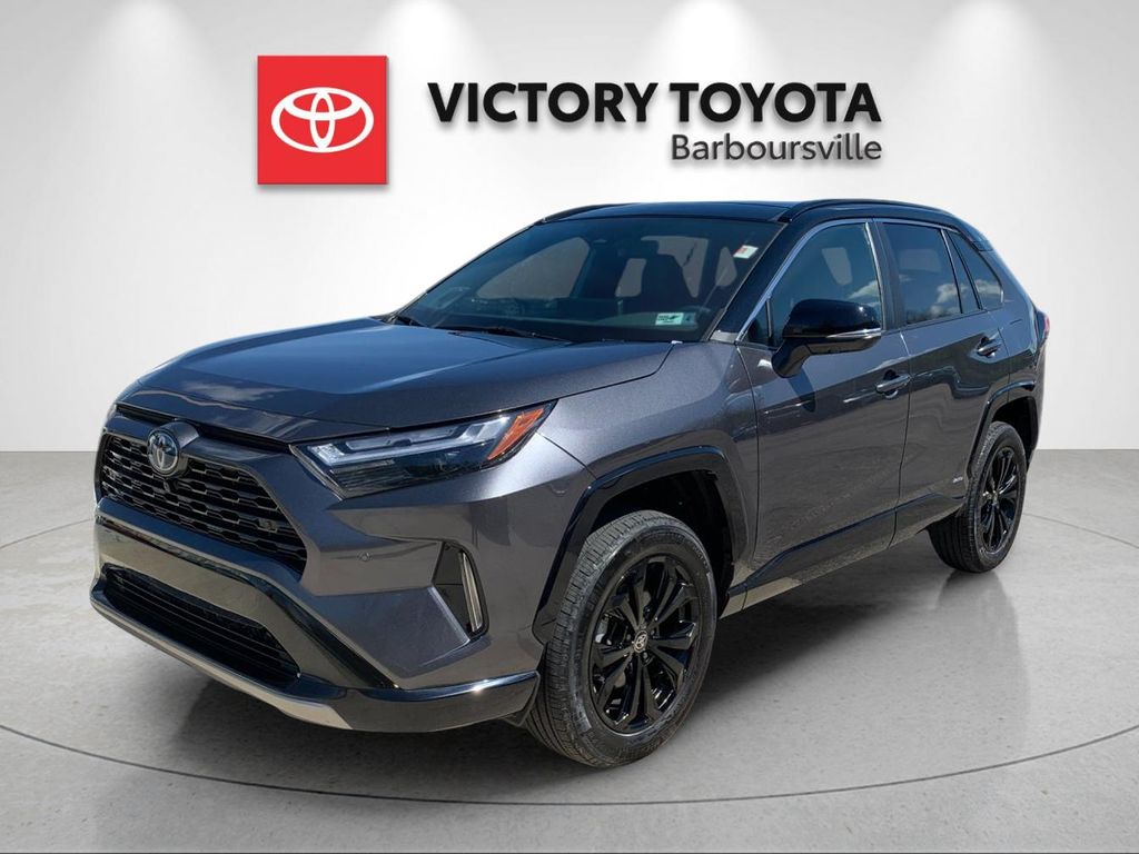 Magnetic Gray Metallic/Midnight Black Metallic 2024 Toyota RAV4 Hybrid XSE AWD SUV / Crossover All-Wheel Drive Continuously Variable Transmission