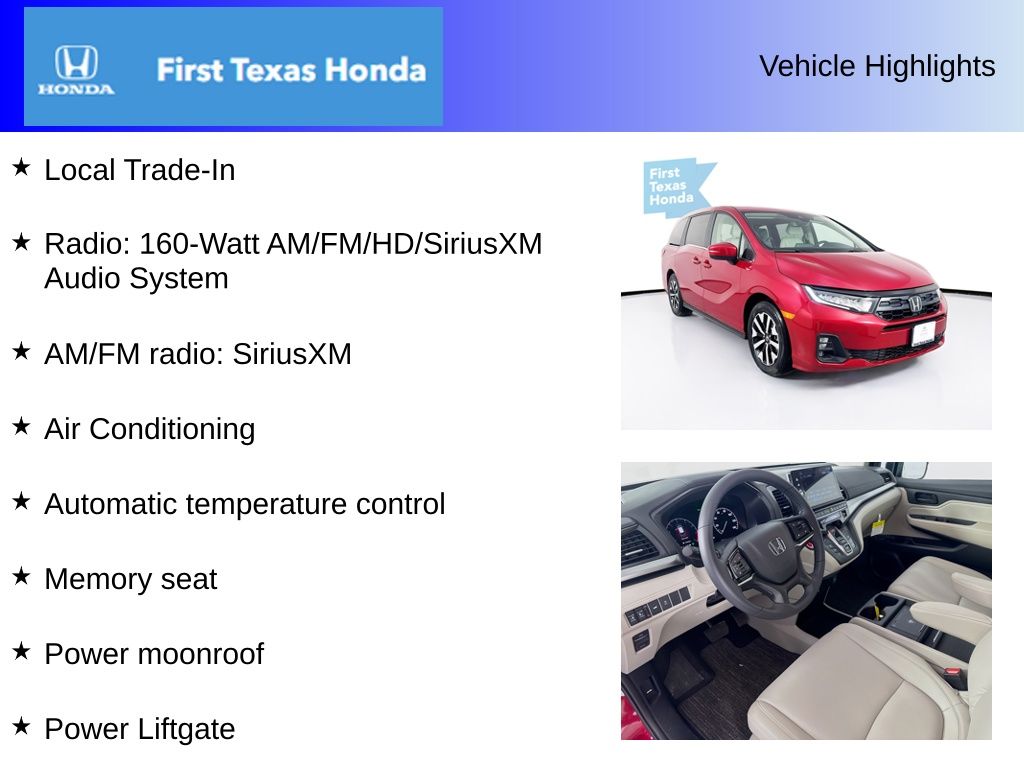 Used Car 2025 Honda Odyssey  Ex-l For Sale Under $40,000 In Austin, Texas
