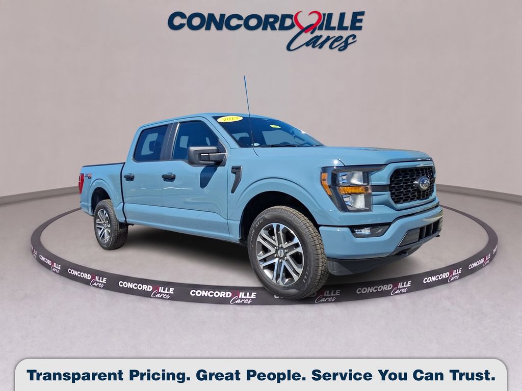 Blue 2023 Ford F-150 Pickup Truck Four-Wheel Drive Automatic