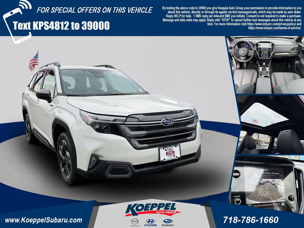 Crystal White Pearl 2025 Subaru Forester Hybrid Limited AWD SUV / Crossover All-Wheel Drive Continuously Variable Transmission