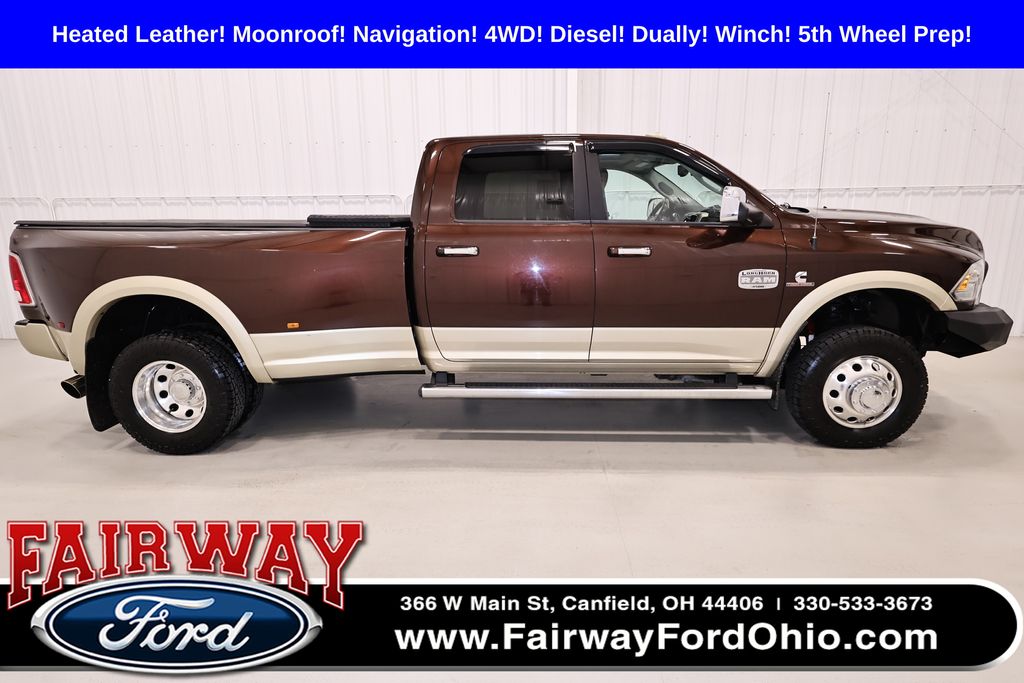 Western Brown 2015 RAM 3500 Laramie Longhorn Crew Cab LB DRW 4WD Pickup Truck Four-Wheel Drive 6-Speed Automatic