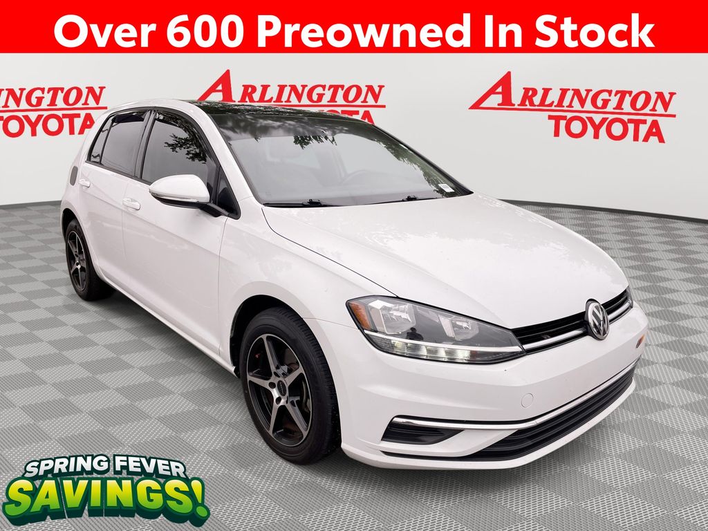 Pure White 2021 Volkswagen Golf TSI FWD Hatchback Front-Wheel Drive 8-Speed Automatic