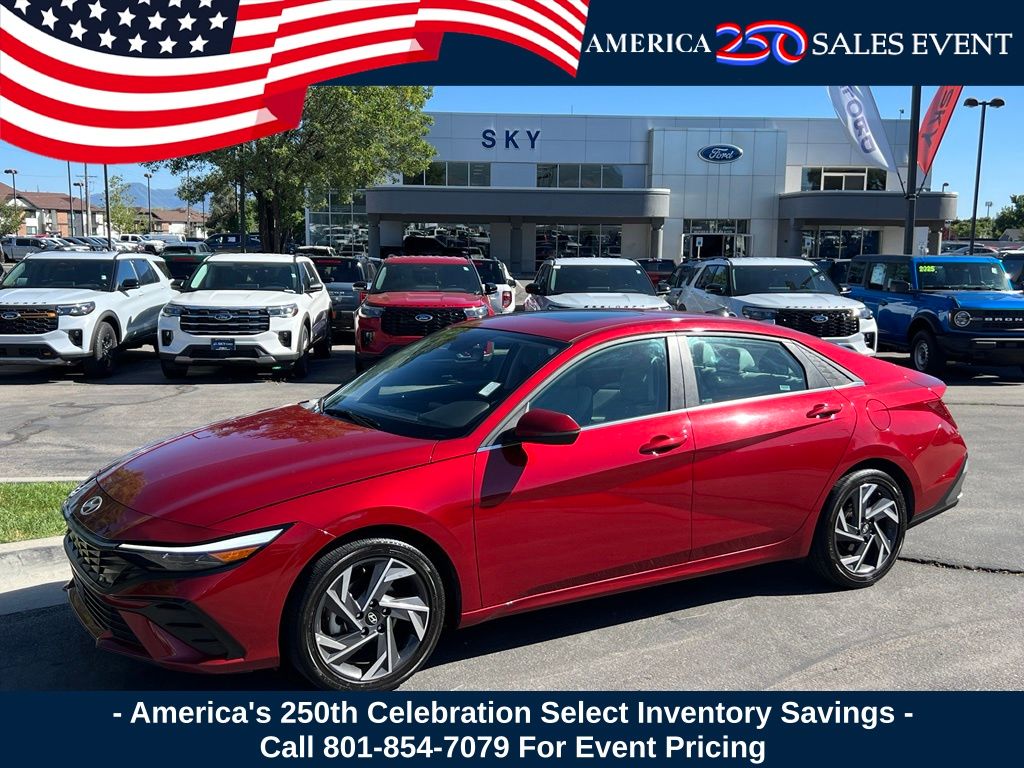 Ultimate Red 2025 Hyundai Elantra Sedan Front-Wheel Drive Continuously Variable Transmission