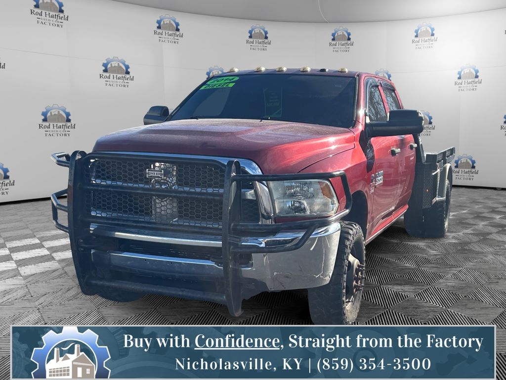 Deep Cherry Red Crystal Pearlcoat 2014 RAM 3500 Tradesman Crew Cab LB DRW 4WD Pickup Truck Four-Wheel Drive 6-Speed Automatic