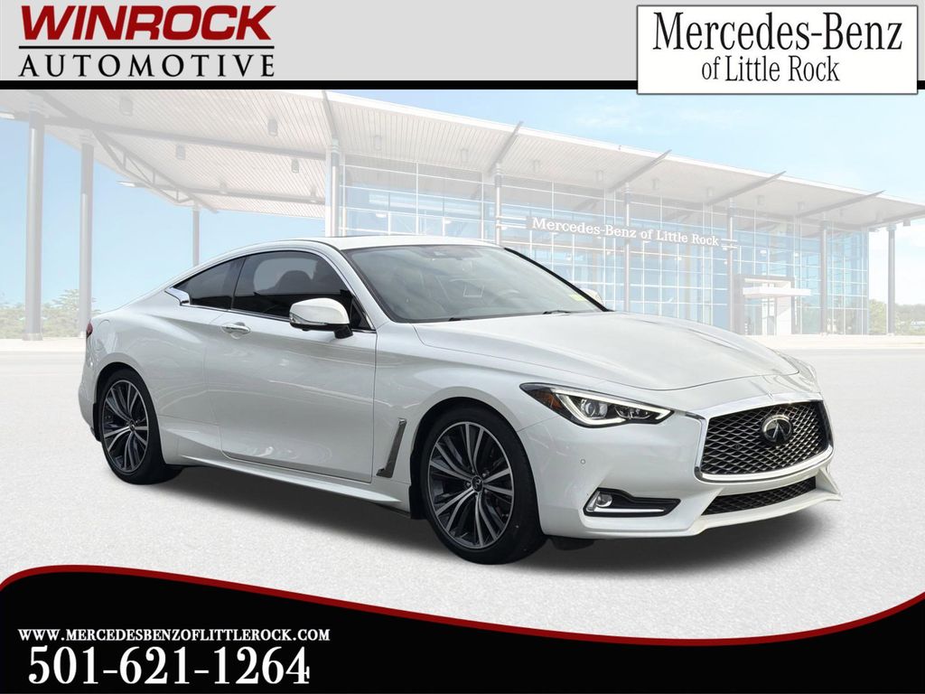 Pure White 2022 INFINITI Q60 3.0T Luxe RWD Coupe Rear-Wheel Drive 7-Speed Automatic