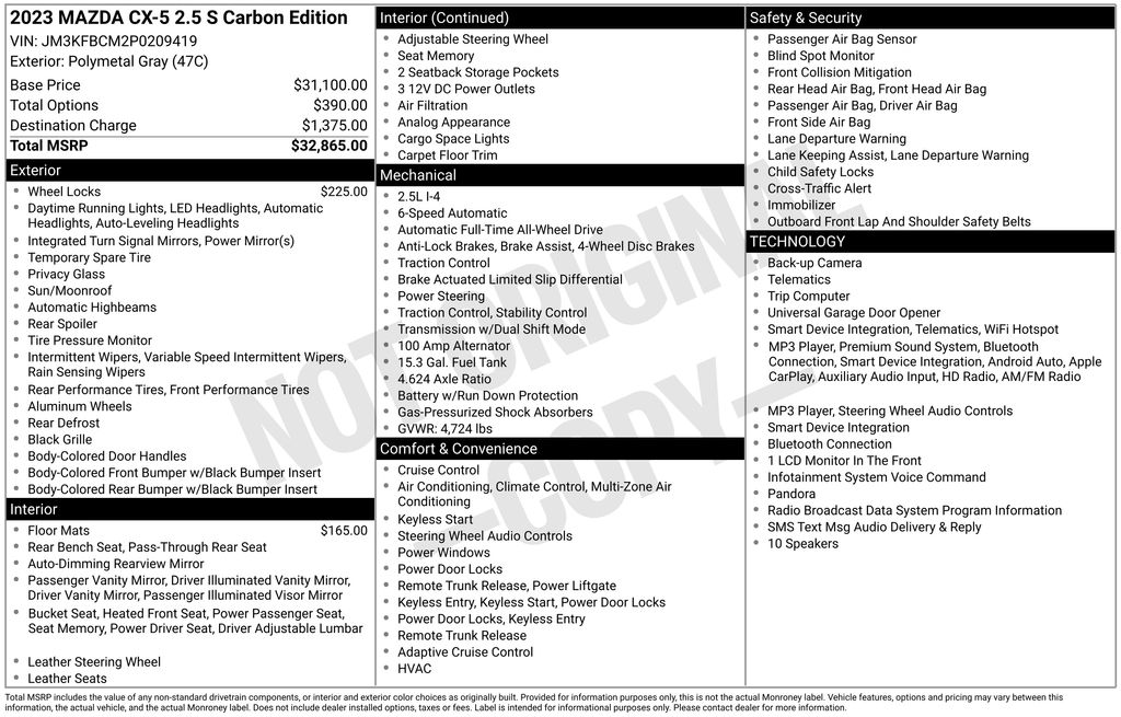 2023 Mazda CX-5 2.5 S Carbon Edition