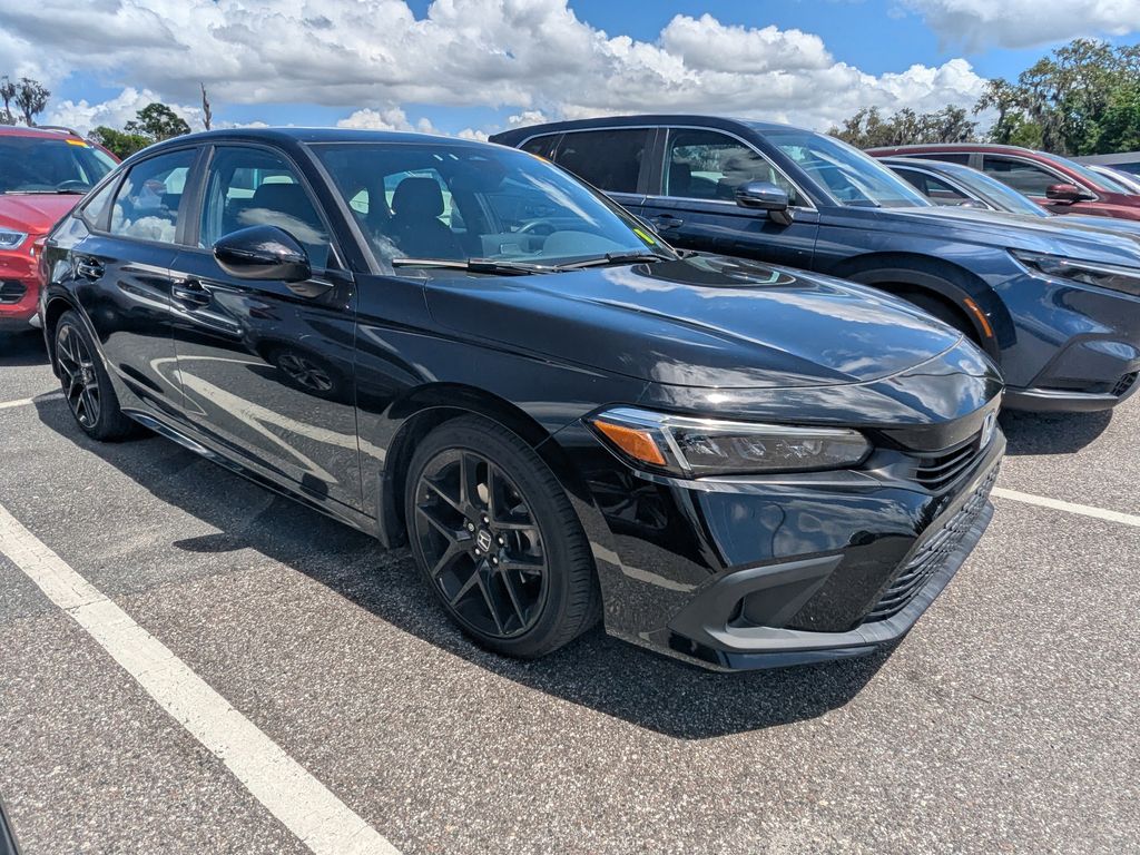 Black 2024 Honda Civic Sport FWD Sedan Front-Wheel Drive Continuously Variable Transmission