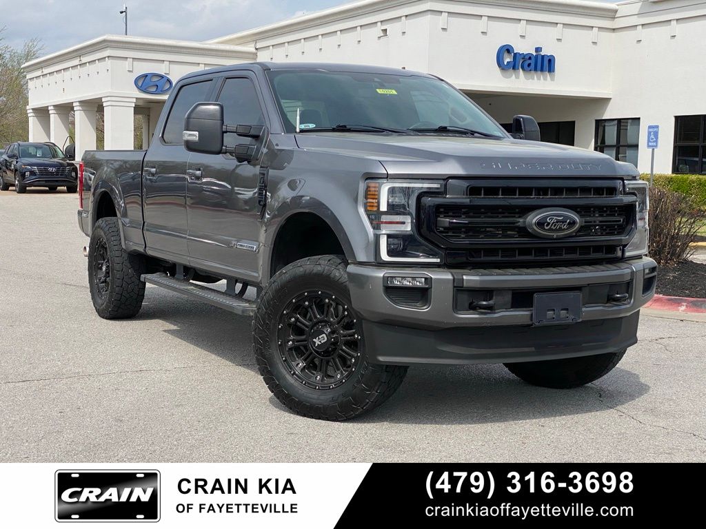 Gray 2021 Ford F-250 Super Duty Pickup Truck Four-Wheel Drive Automatic