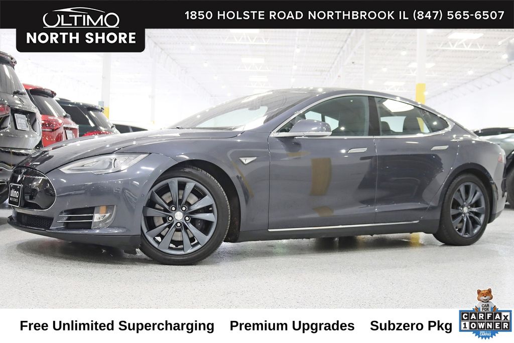 Gray Metallic 2015 Tesla Model S Sedan All-Wheel Drive 1-Speed Automatic
