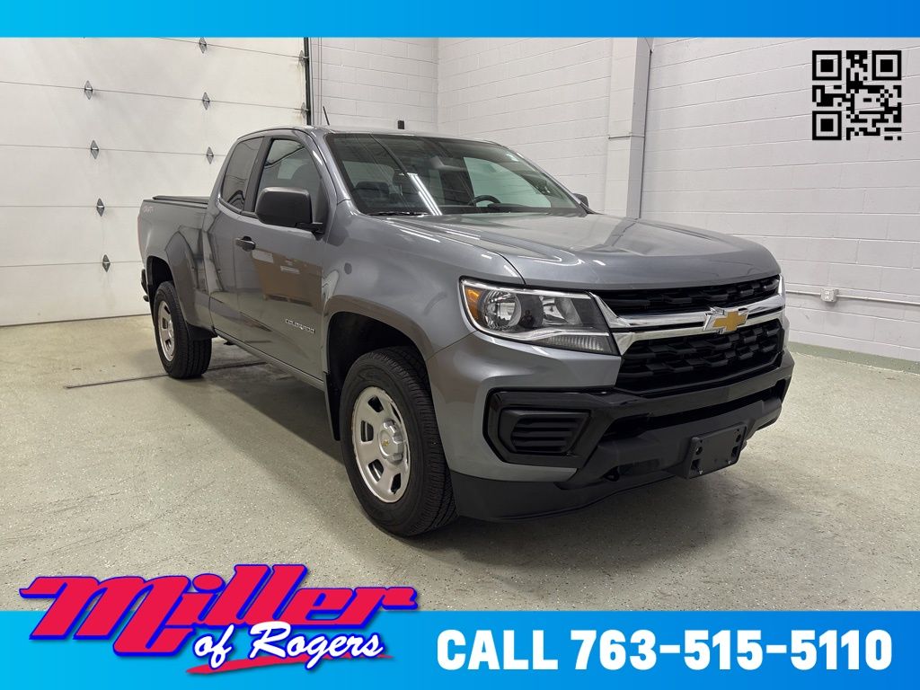 Gray (Steel Metallic) 2021 Chevrolet Colorado Work Truck Extended Cab 4WD Pickup Truck Four-Wheel Drive 8-Speed Automatic