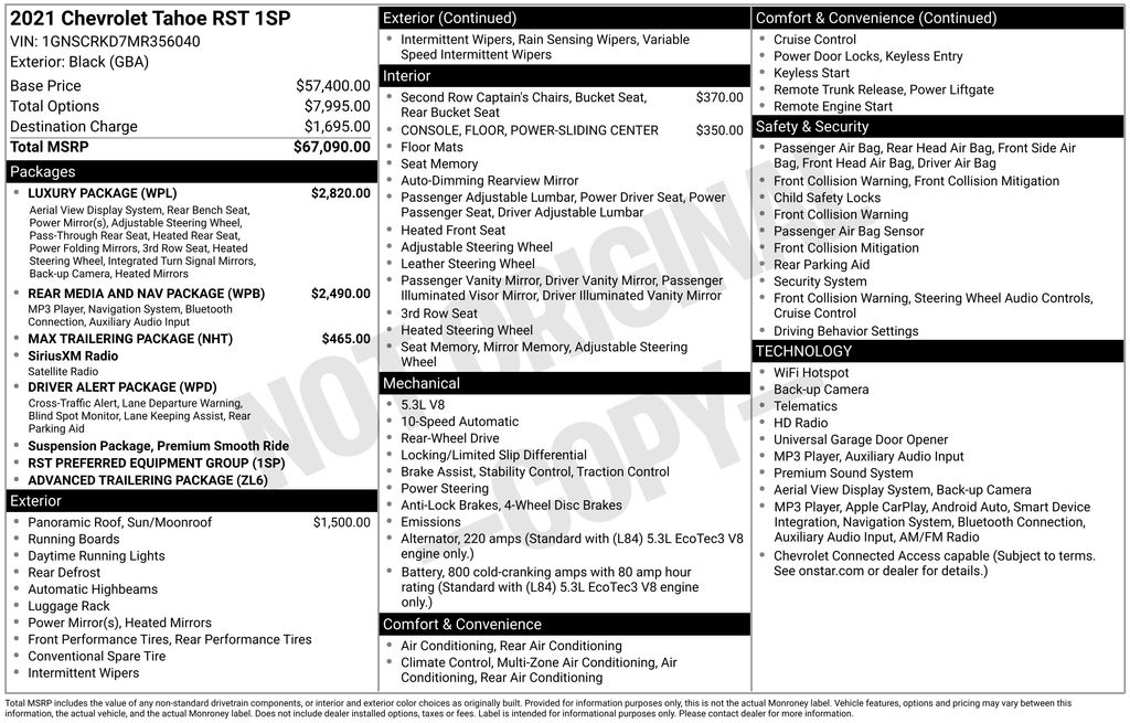 Used 2021 Chevrolet Tahoe SUV