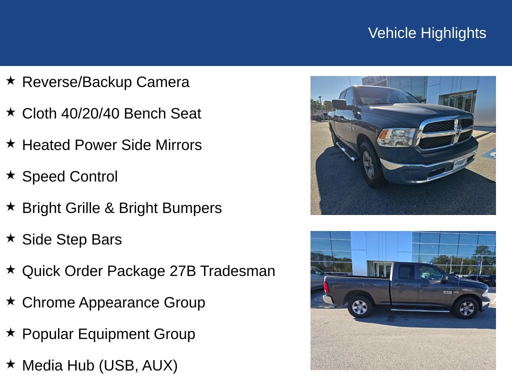 2018 Ram 1500 Tradesman Quad Cab 4x2 6'4" Box