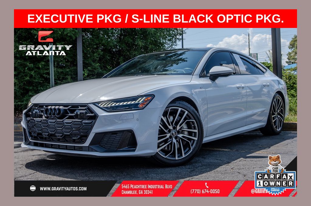 Glacier White Metallic 2024 Audi A7 Sedan All-Wheel Drive 7-Speed Automatic