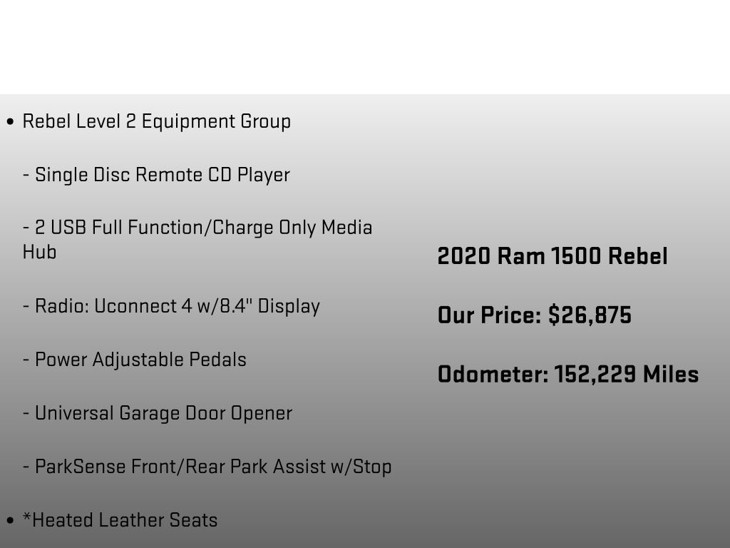 2020 Ram 1500 Rebel Gray at Luther Ford