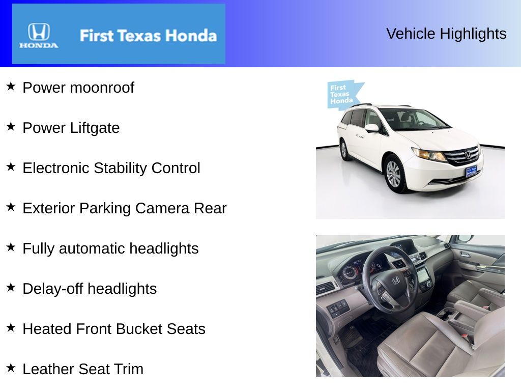 Used Car 2016 Honda Odyssey  Ex-l For Sale Under $20,000 In Austin, Texas