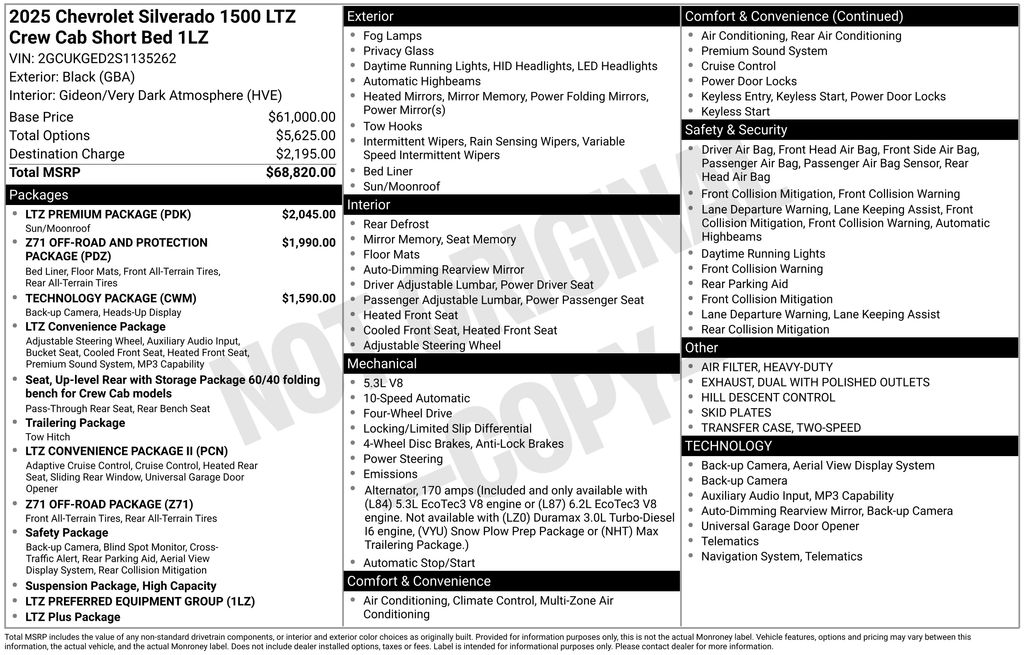 Certified Used 2025 Black Chevrolet LTZ image 3