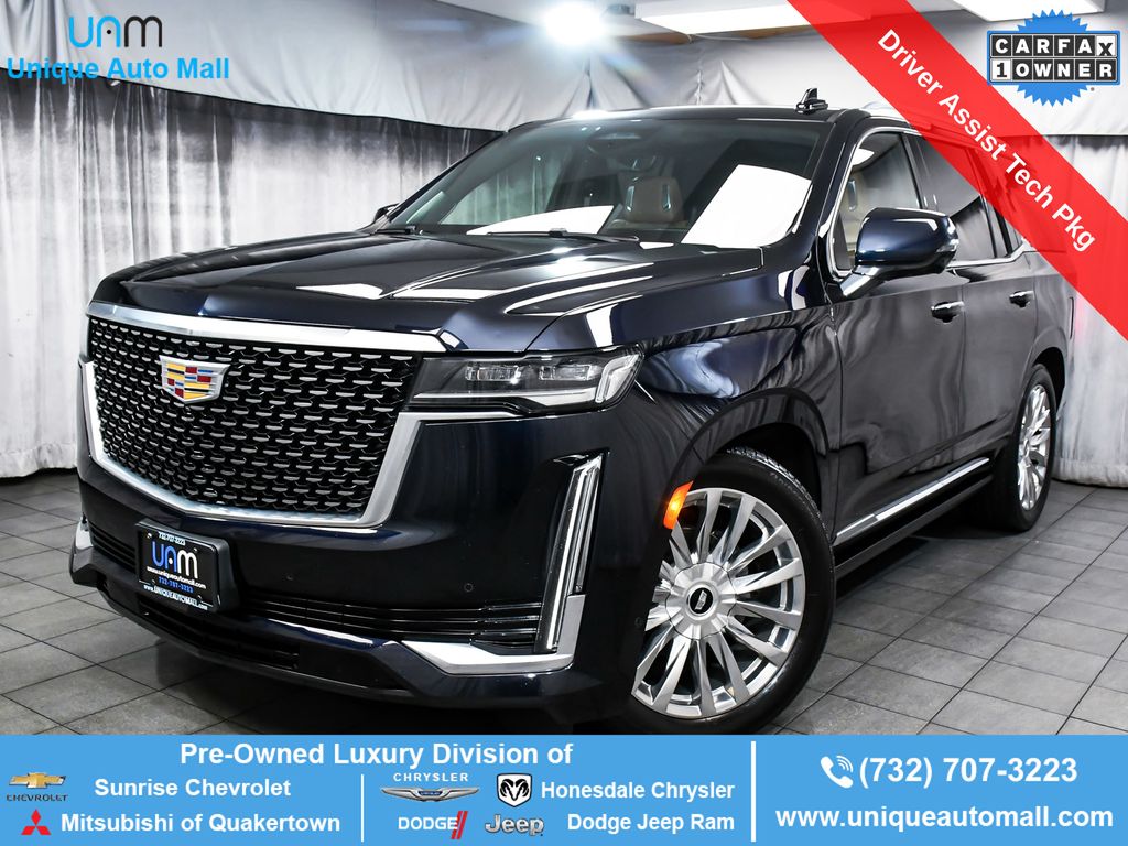 Dark Moon Blue Metallic 2021 Cadillac Escalade SUV / Crossover Four-Wheel Drive 