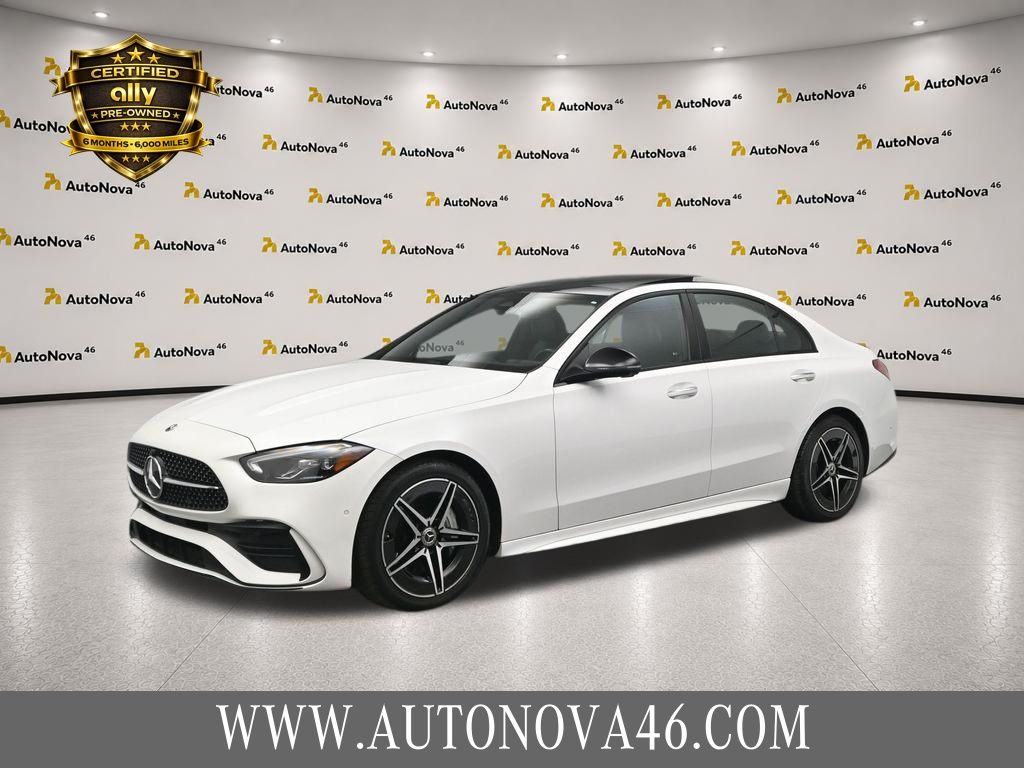 White 2023 Mercedes-Benz C-Class Sedan All-Wheel Drive 9-Speed Automatic