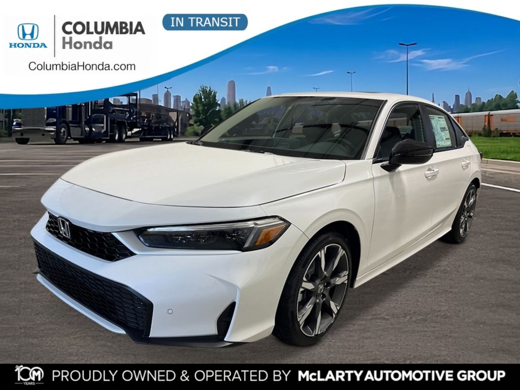 Platinum White Pearl 2026 Honda Civic Hybrid Sedan Front-Wheel Drive Continuously Variable Transmission