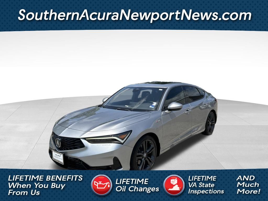 Silver 2023 Acura Integra Sedan Front-Wheel Drive Continuously Variable Transmission