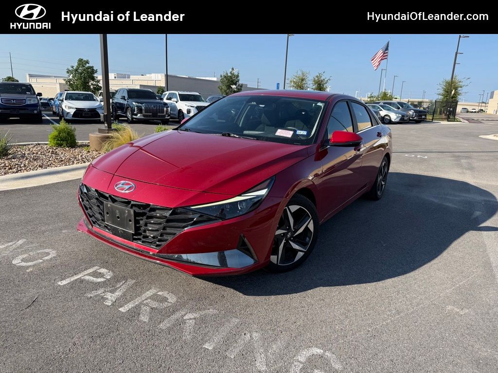 Scarlet Red 2022 Hyundai Elantra Sedan Front-Wheel Drive Continuously Variable Transmission