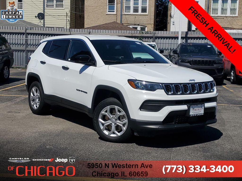 Bright White Clearcoat 2024 Jeep Compass Sport 4WD SUV / Crossover Four-Wheel Drive 8-Speed Automatic