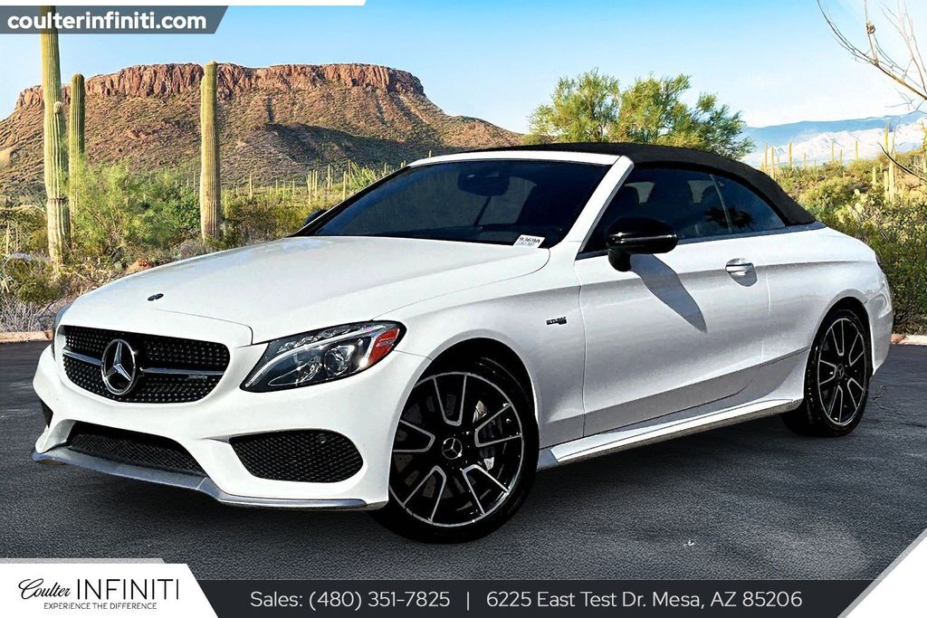 White 2017 Mercedes-Benz C-Class AMG C 43 Cabriolet Convertible All-Wheel Drive 9-Speed Automatic