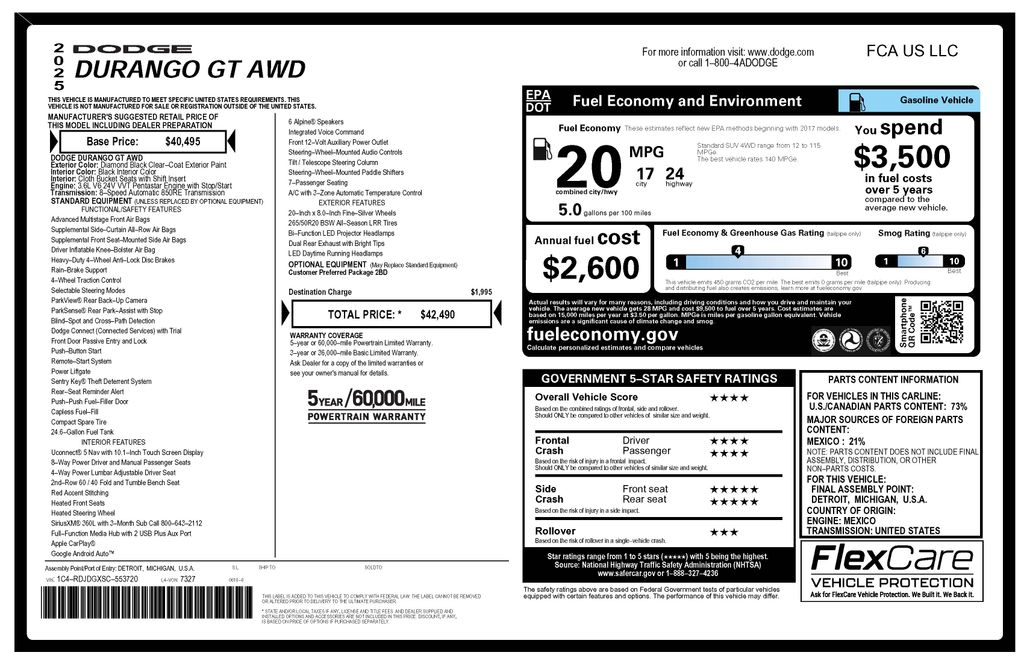 Certified Used 2025 Black Dodge GT image 3