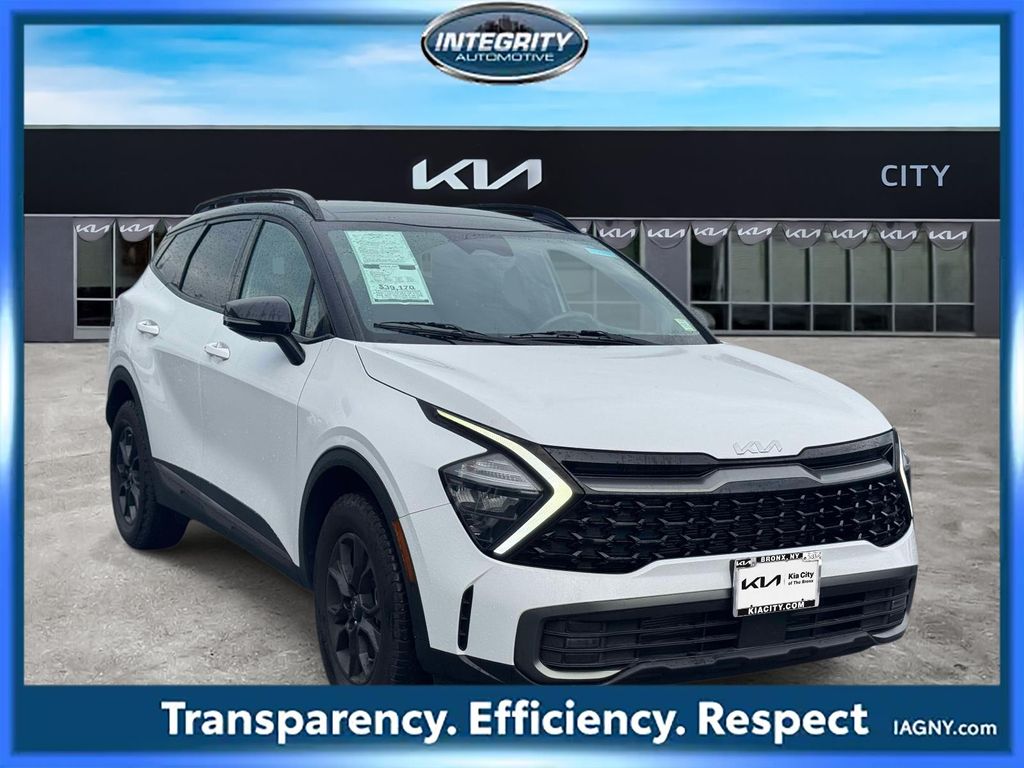 Glacier White Pearl/Ebony Black Roof 2023 Kia Sportage SUV / Crossover All-Wheel Drive 8-Speed Automatic