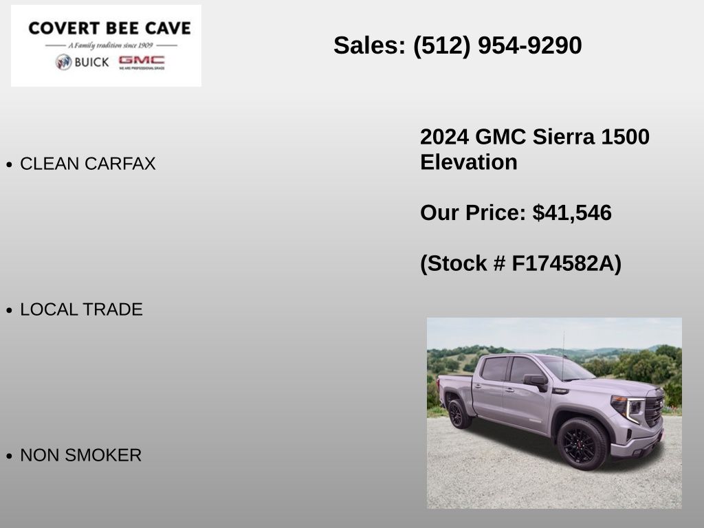 Used Car 2024 Gmc Sierra 1500  Elevation For Sale Under $50,000 In Austin, Texas