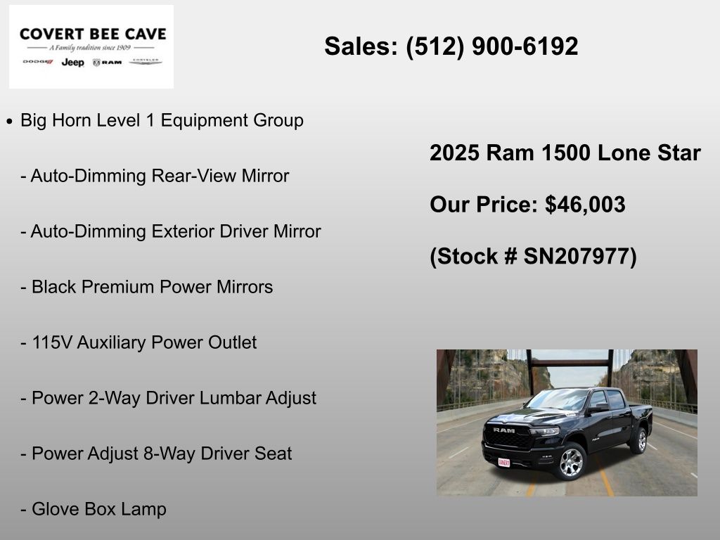 New Car 2025 Ram 1500  Big Horn/lone Star For Sale Under $50,000 In Austin, Texas