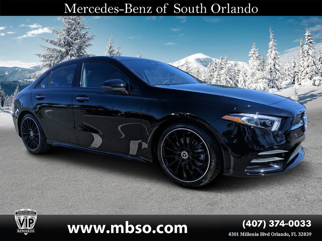 Black 2021 Mercedes-Benz A-Class Sedan Front-Wheel Drive 7-Speed Automatic