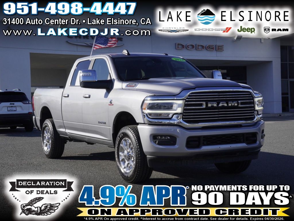 Billet Silver Metallic Clearcoat 2024 RAM 2500 Laramie Crew Cab 4WD Pickup Truck Four-Wheel Drive 6-Speed Automatic