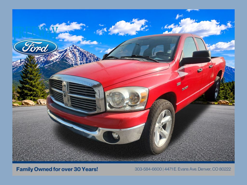 Flame Red Clearcoat 2008 Dodge RAM 1500 Pickup Truck Rear-Wheel Drive 5-Speed Automatic