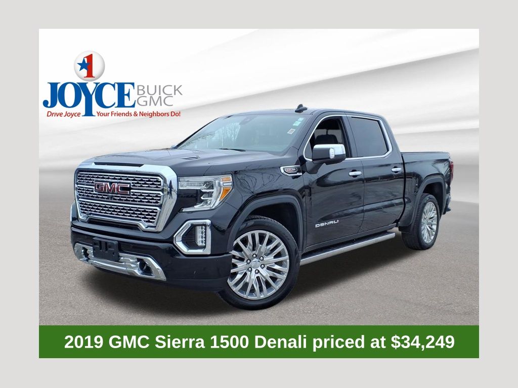 Onyx Black 2019 GMC Sierra 1500 Denali Crew Cab 4WD Pickup Truck Four-Wheel Drive Automatic