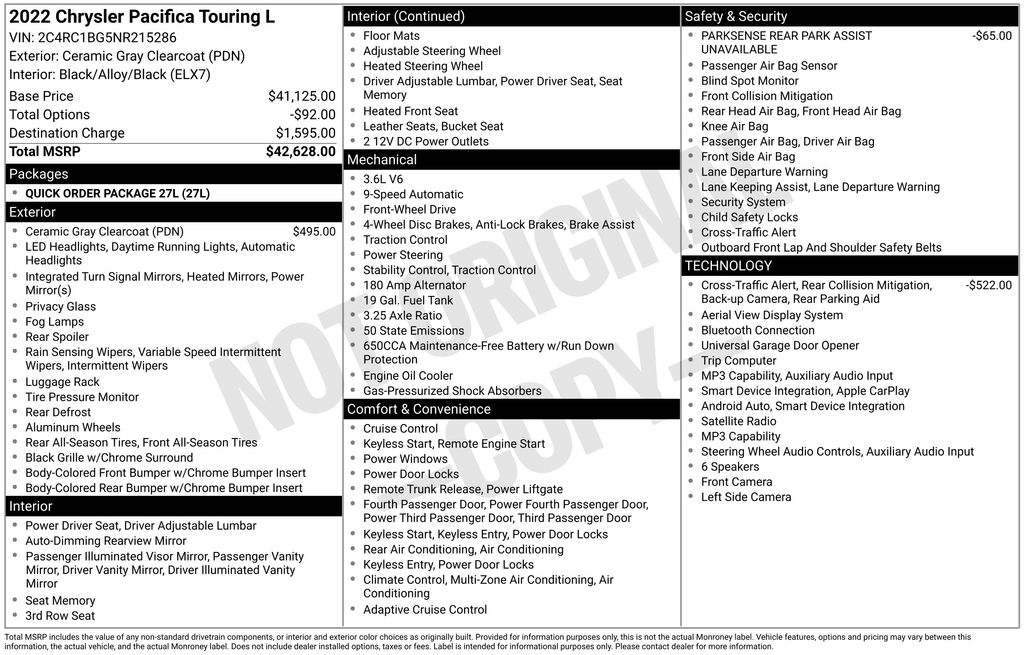Used 2022 Chrysler Pacifica Van