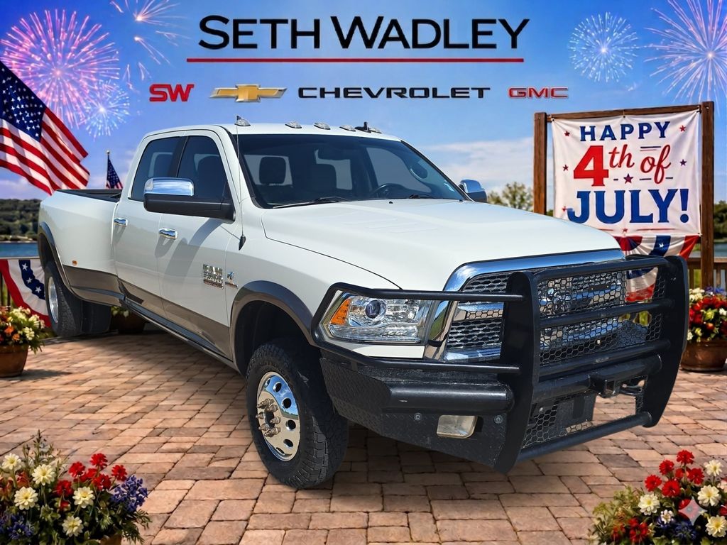 Pearl White 2018 RAM 3500 Pickup Truck Four-Wheel Drive 6-Speed Automatic
