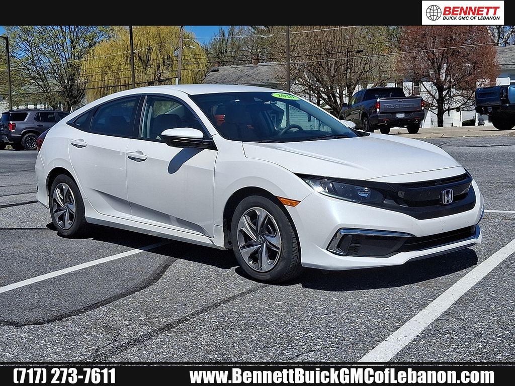 Platinum White Pearl 2020 Honda Civic LX Sedan FWD Sedan Front-Wheel Drive Continuously Variable Transmission