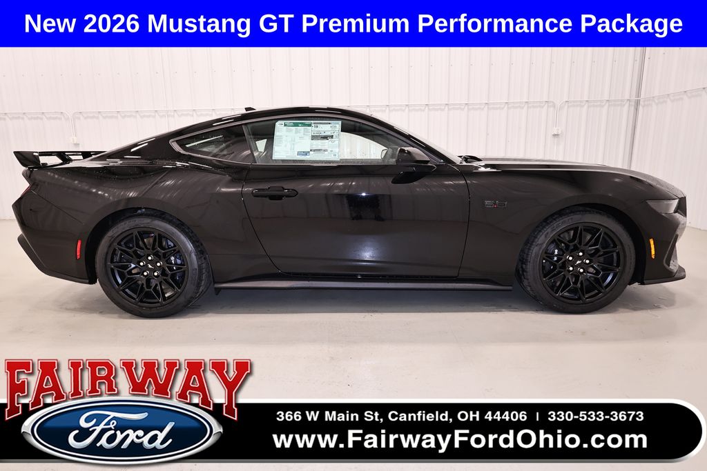 Shadow Black 2026 Ford Mustang GT Premium Fastback RWD Coupe Rear-Wheel Drive Automatic