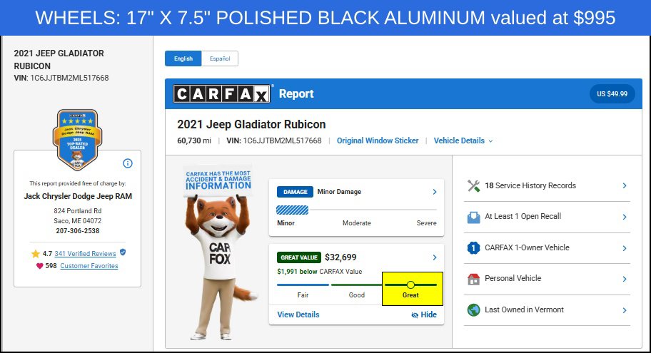 Used 2021 Jeep Gladiator Truck