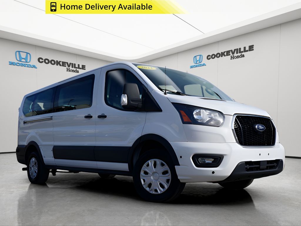 Oxford White 2024 Ford Transit Passenger 350 XLT Low Roof LB RWD Van Rear-Wheel Drive