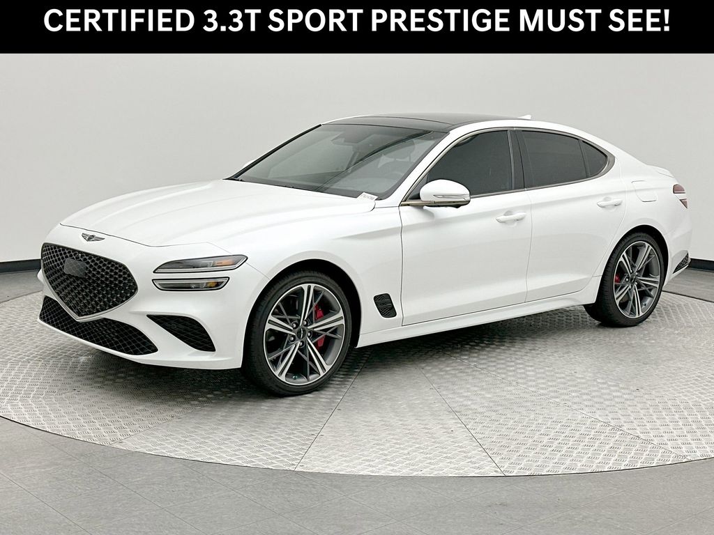 Uyuni White 2025 Genesis G70 3.3T Sport Prestige RWD Sedan Rear-Wheel Drive 8-Speed Automatic
