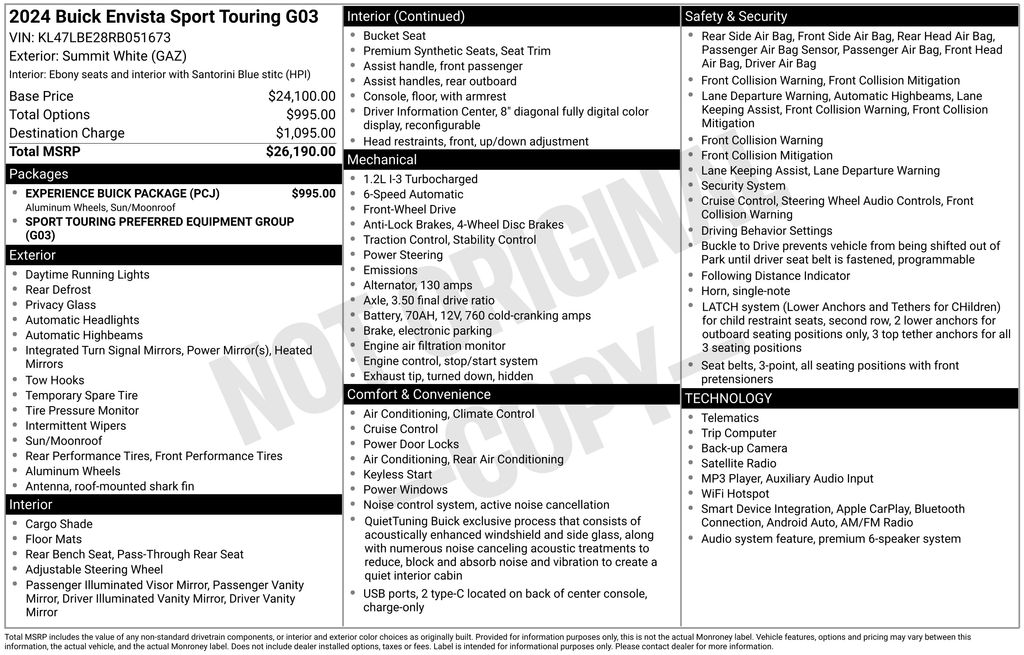 2024 Summit White Buick Envista Sport Touring FWD SUV