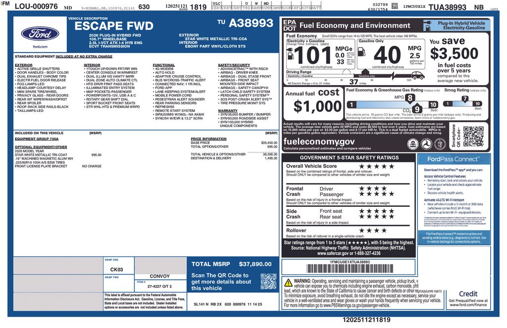 2026 Ford Escape PHEV