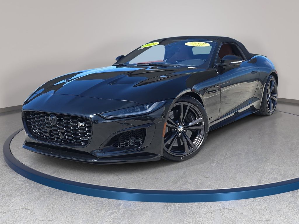 Santorini Black Metallic 2024 Jaguar F-TYPE P575 R 75 Convertible AWD Convertible All-Wheel Drive 8-Speed Automatic