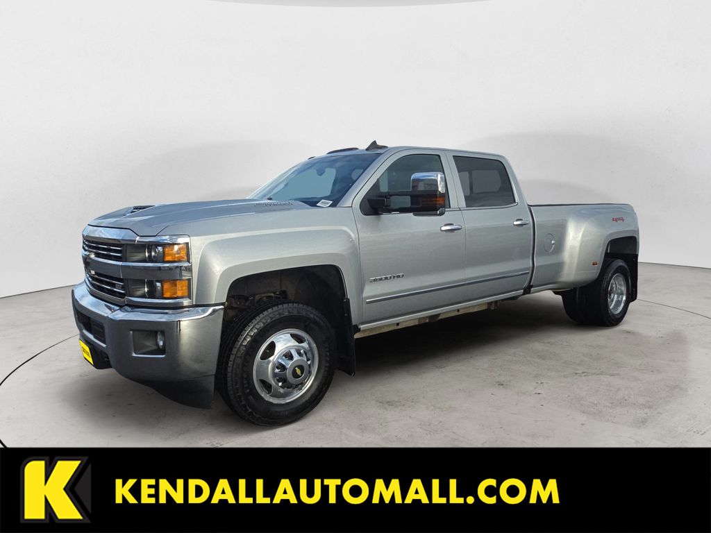 Silver 2018 Chevrolet Silverado 3500HD LTZ Crew Cab 4WD Pickup Truck Four-Wheel Drive 6-Speed Automatic
