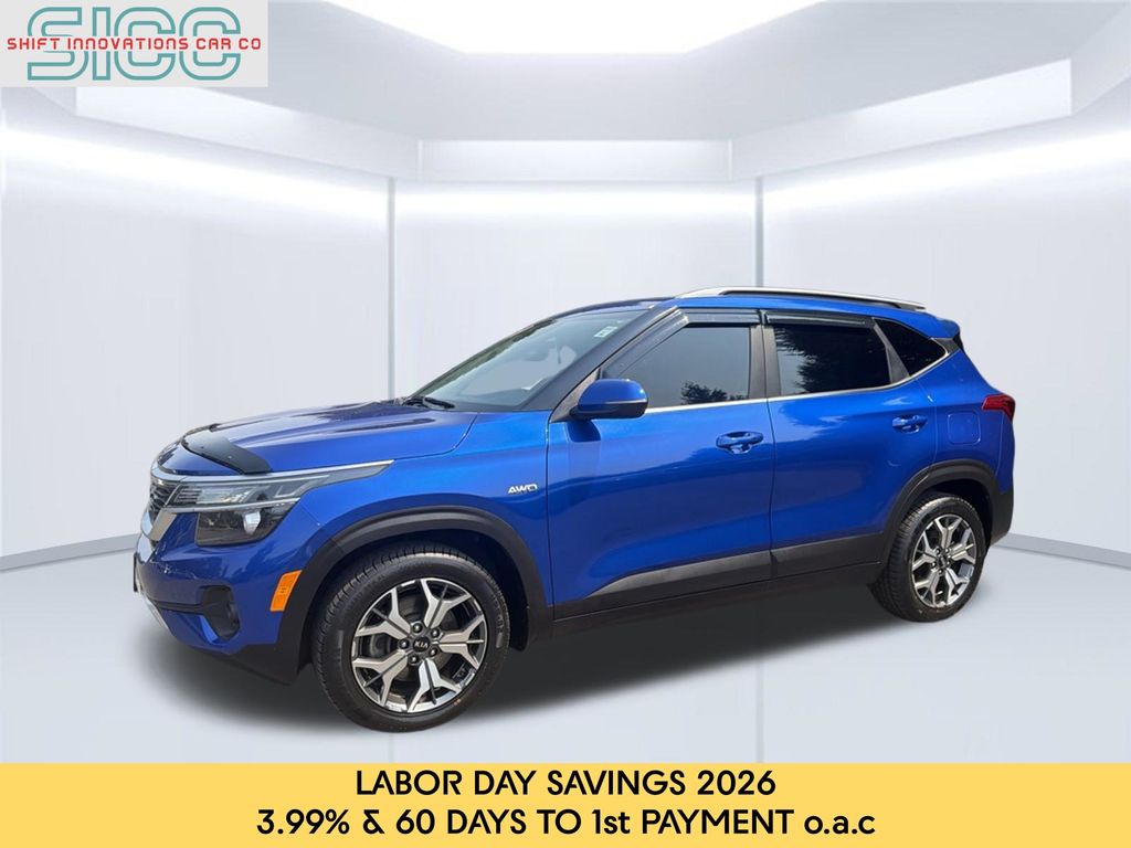 Neptune Blue 2021 Kia Seltos SUV / Crossover All-Wheel Drive Continuously Variable Transmission